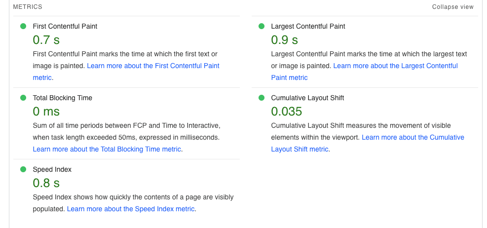 Page Speed Data