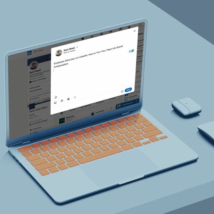 linkedin on a laptop