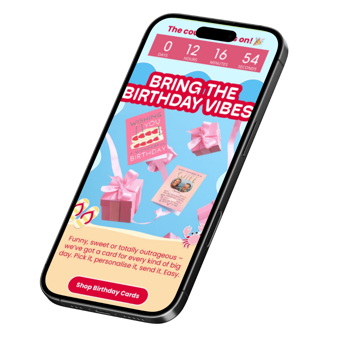 clear call to action on an email - moonpig