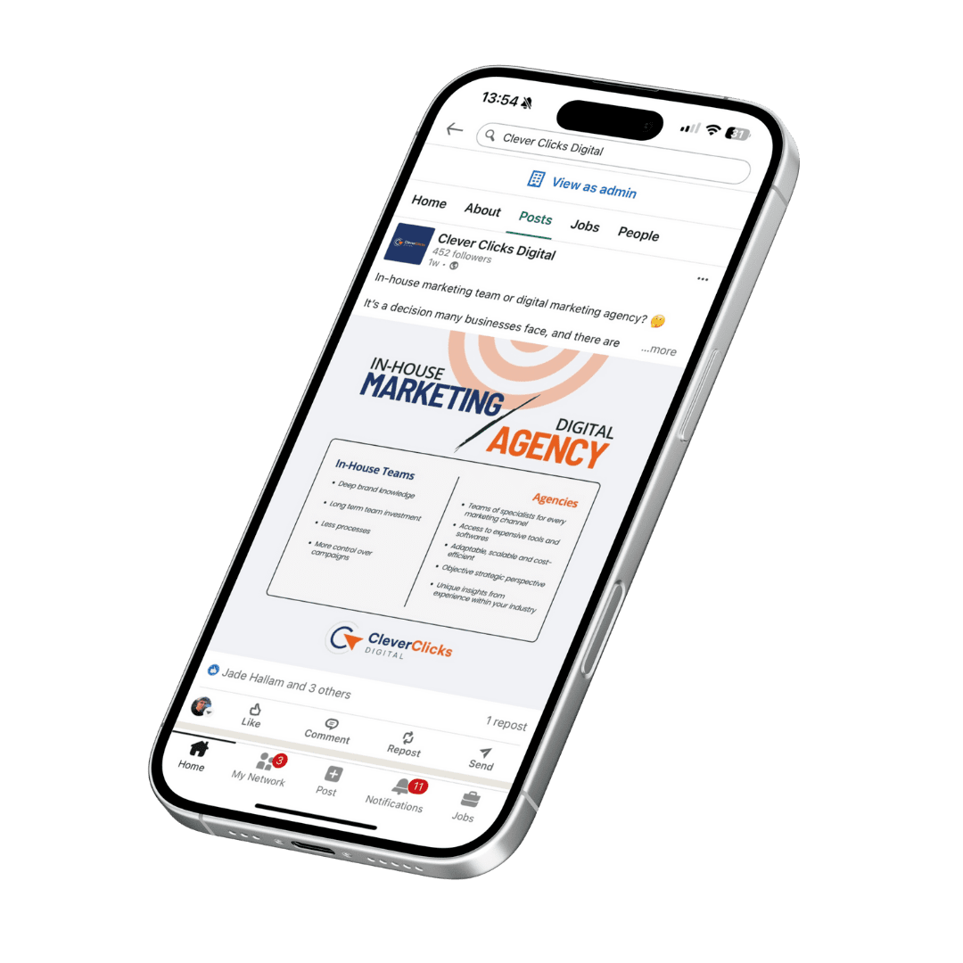 linkedin on a phone - no background