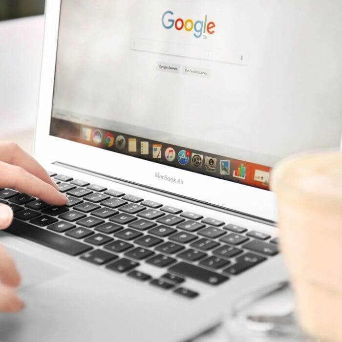 picture of google on a laptop