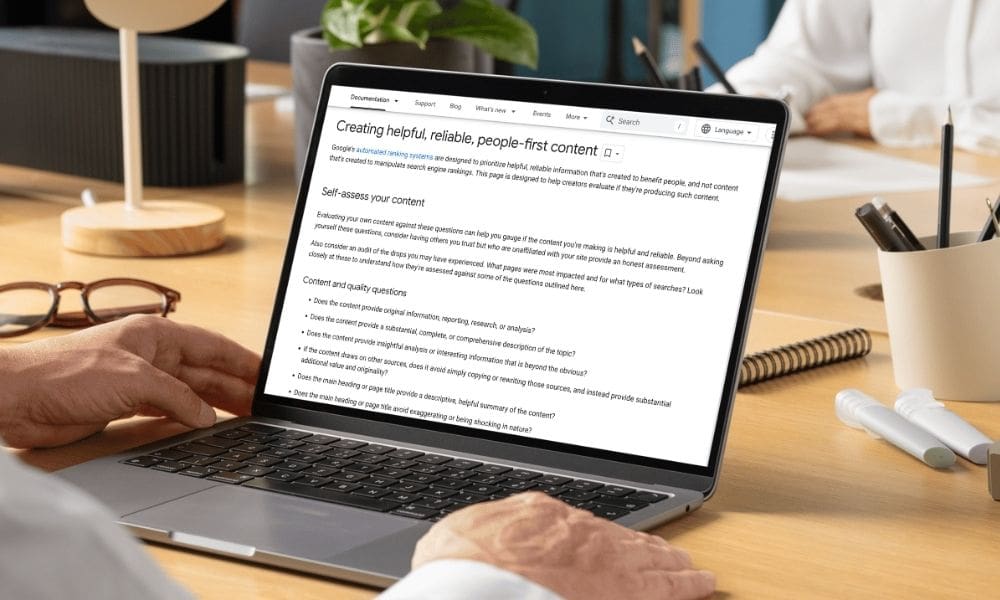 picture of google helpful update 2025 on a laptop